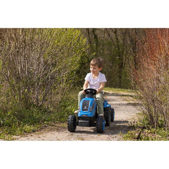 Tractor cu pedale si remorca Smoby Farmer XL albastru, Culoare: Albastru - poza 6 - ExclusivMAG.ro