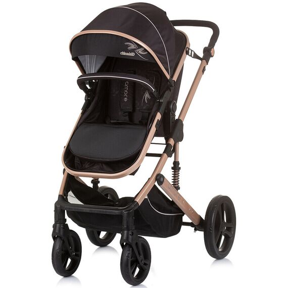 Carucior Chipolino Amore 3 in 1 obsidian gold, Culoare: Negru/Auriu, Model: 3 in 1 - poza 4 - ExclusivMAG.ro