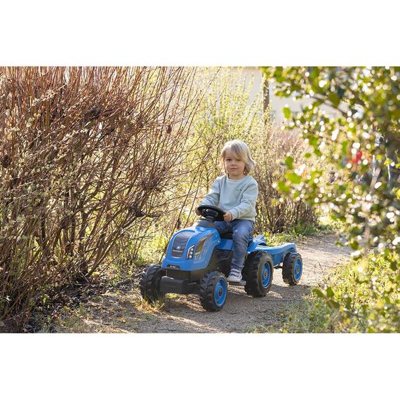 Tractor cu pedale si remorca Smoby Farmer XL albastru, Culoare: Albastru - poza 11 - ExclusivMAG.ro