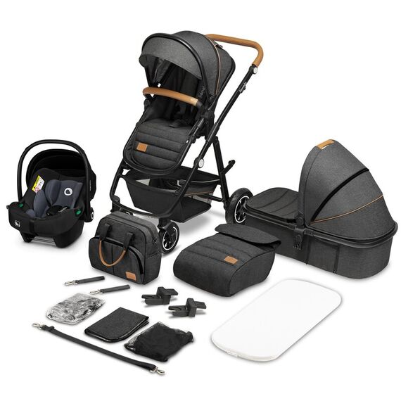 Carucior Lionelo Amber 3 in 1 - Gri inchis, Culoare: Gri, Model: 3 in 1 - poza 2 - ExclusivMAG.ro