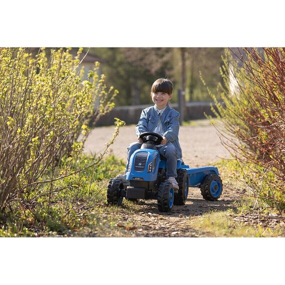 Tractor cu pedale si remorca Smoby Farmer XL albastru, Culoare: Albastru - poza 10 - ExclusivMAG.ro