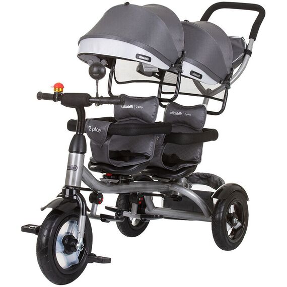 Tricicleta gemeni Chipolino 2Play silver grey, Culoare: Gri deschis - poza 2 - ExclusivMAG.ro