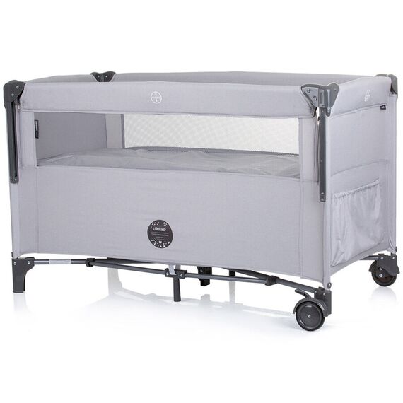 Patut pliabil Chipolino Relax ash grey linen cu laterala culisanta, Culoare: Gri deschis, Dimensiuni: 120x60 - poza 3 - ExclusivMAG.ro