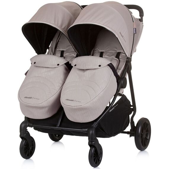 Carucior gemeni Chipolino Top Stars macadamia, Culoare: Crem, Model: gemeni - poza 3 - ExclusivMAG.ro
