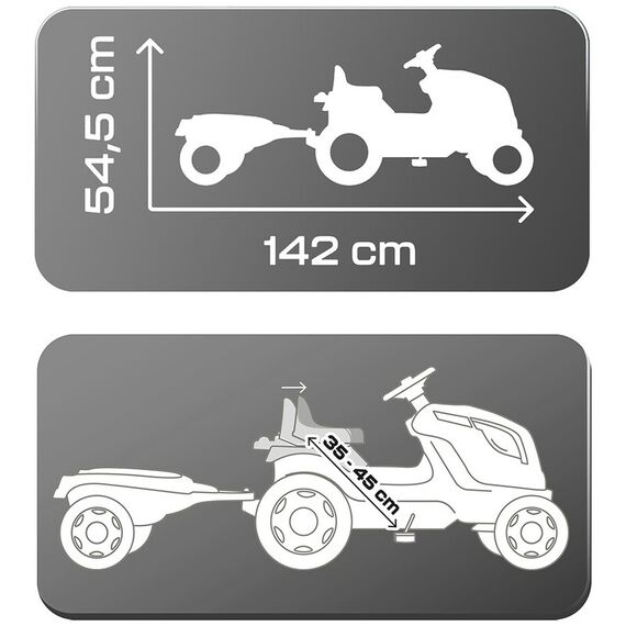 Tractor cu pedale si remorca Smoby Farmer XL albastru, Culoare: Albastru - poza 4 - ExclusivMAG.ro