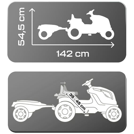 Tractor cu pedale si remorca Smoby Farmer XL negru, Culoare: Negru - poza 4 - ExclusivMAG.ro