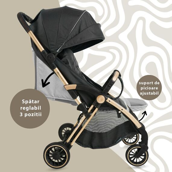 Carucior Sport AppeKids Upp, De la nastere la 22kg - Jet Black, Culoare: Negru, Model: sport - poza 3 - ExclusivMAG.ro