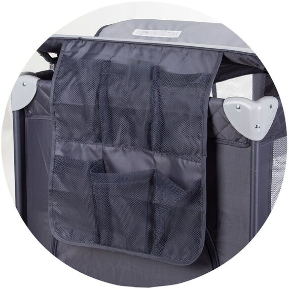 Patut pliabil cu saltea de infasat Chipolino Luna granite, Culoare: Gri/Negru, Dimensiuni: 120x60 - poza 6 - ExclusivMAG.ro