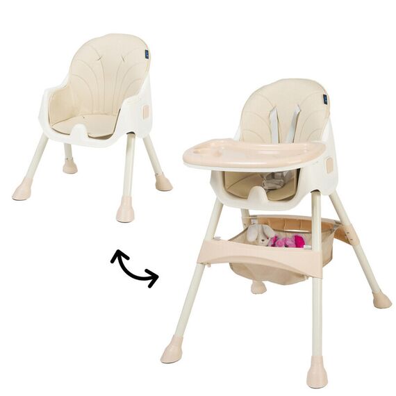 Scaun de masa 2 in 1 Juju Eat&Smile, Beige, Culoare: Bej - poza 2 - ExclusivMAG.ro
