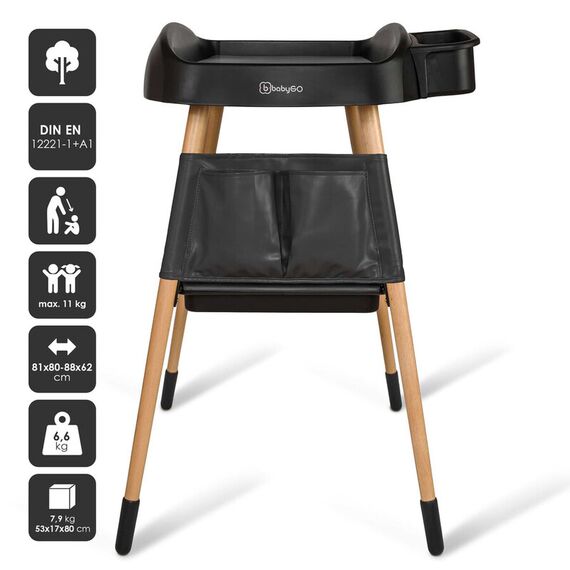 Masuta de schimbat si infasat BabyGo Change Me, Black - poza 5 - ExclusivMAG.ro
