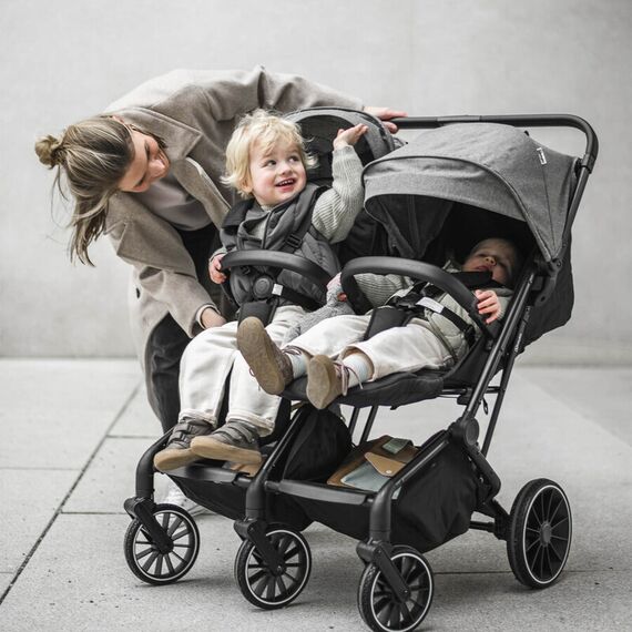 Carucior pliabil pentru gemeni BabyGo GoTwice, Green, Culoare: Verde, Model: gemeni - poza 4 - ExclusivMAG.ro