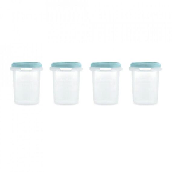 Set 4 Recipiente Ermetice gradate 250 ml Terra Ocean Miniland, Culoare: Albastru, Cantitate: 250ml  - ExclusivMAG.ro