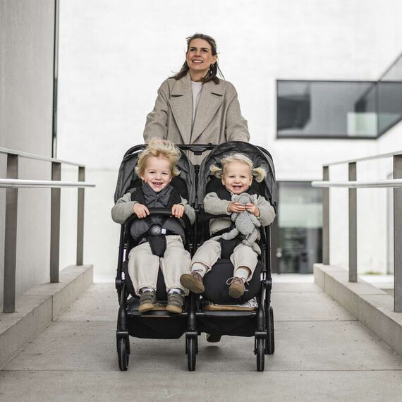 Carucior pliabil pentru gemeni BabyGo GoTwice, Green, Culoare: Verde, Model: gemeni - poza 7 - ExclusivMAG.ro