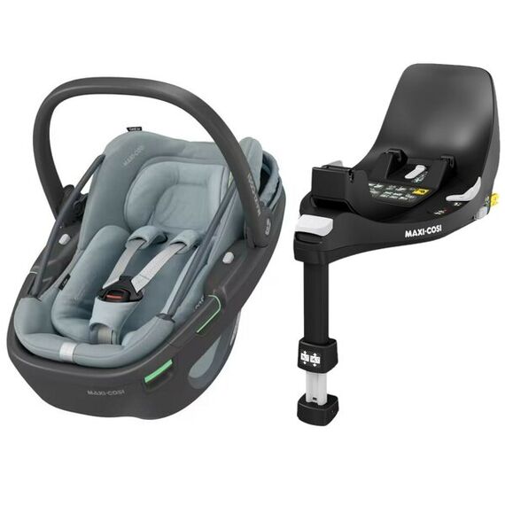 Scaun Auto I-Size Maxi-Cosi CORAL 360 BS + Baza Auto FAMILYFIX 360 ESSENTIAL GREY, Culoare: Gri, Grupa: 0-13kg (0 luni - 12 luni)  - ExclusivMAG.ro