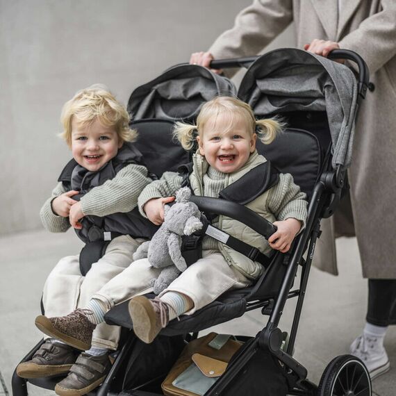 Carucior pliabil pentru gemeni BabyGo GoTwice, Green, Culoare: Verde, Model: gemeni - poza 5 - ExclusivMAG.ro