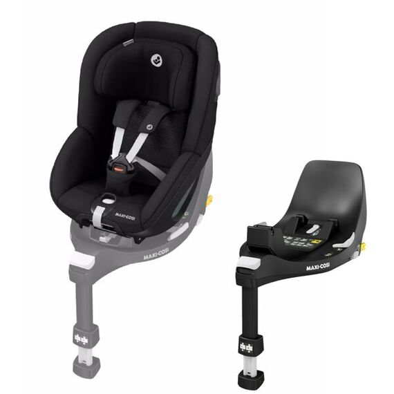 Scaun Auto I-Size Maxi-Cosi PEARL 360 v2 + Baza Auto FAMILYFIX 360 AUTHENTIC BLACK, Culoare: Negru, Grupa: 61-105cm (4luni - 4ani)  - ExclusivMAG.ro