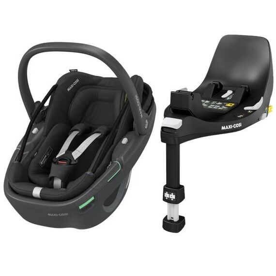 Scaun Auto I-Size Maxi-Cosi CORAL 360 BS + Baza Auto FAMILYFIX 360 ESSENTIAL BLACK, Culoare: Negru, Grupa: 0-13kg (0 luni - 12 luni)  - ExclusivMAG.ro