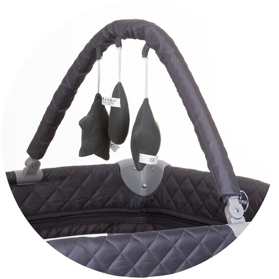 Patut pliabil cu saltea de infasat Chipolino Luna granite, Culoare: Gri/Negru, Dimensiuni: 120x60 - poza 5 - ExclusivMAG.ro