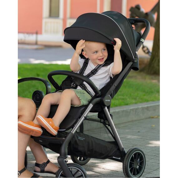 Carucior sport (max. 22 Kg) cu roti de cauciuc, pliere automata, protectie UV 50, Carrello DELTA Jungle Green, Culoare: Verde, Model: sport - poza 2 - ExclusivMAG.ro