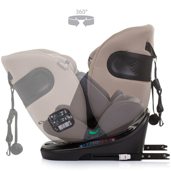 Scaun auto Chipolino Motion I-Size 40-150 cm macadamia cu sistem Isofix, Culoare: Crem, Grupa: 0-36kg (0 luni - 12 ani) - poza 8 - ExclusivMAG.ro