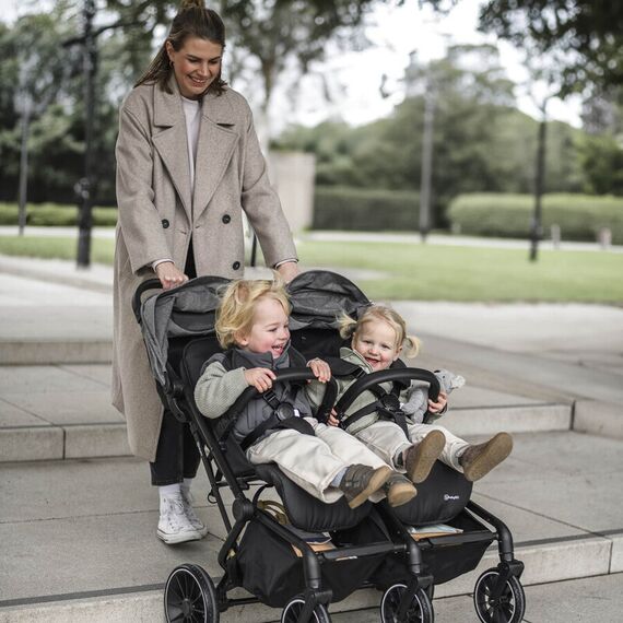 Carucior pliabil pentru gemeni BabyGo GoTwice, Green, Culoare: Verde, Model: gemeni - poza 8 - ExclusivMAG.ro