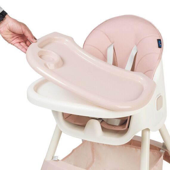 Scaun de masa 2 in 1 Juju Eat&Smile, Pink, Culoare: Roz - poza 5 - ExclusivMAG.ro