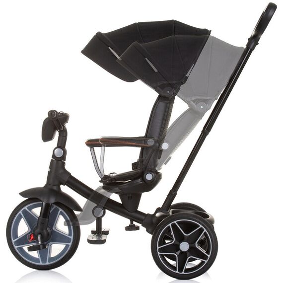 Tricicleta cu copertina si sezut reversibil Chipolino Derby obsidian, Culoare: Negru - poza 5 - ExclusivMAG.ro