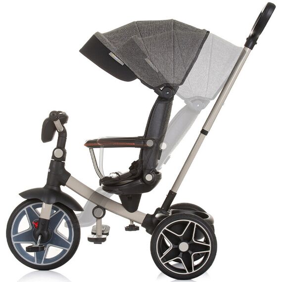 Tricicleta cu copertina si sezut reversibil Chipolino Derby granite, Culoare: Gri/Negru - poza 5 - ExclusivMAG.ro