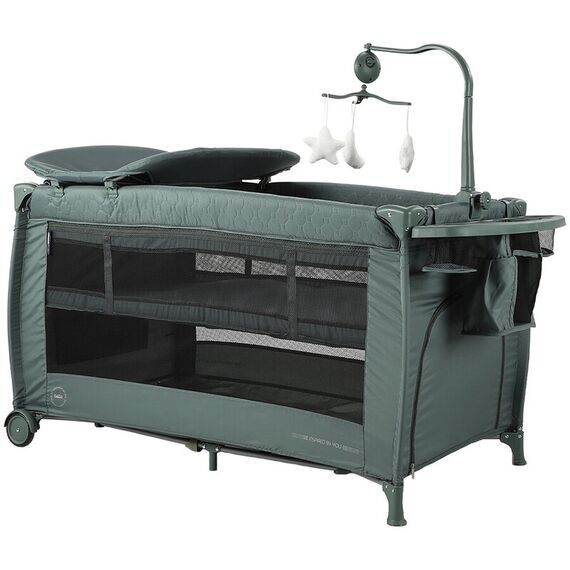 Patut pliabil Chipolino Bella pastel green, Culoare: Verde, Dimensiuni: 120x60  - ExclusivMAG.ro