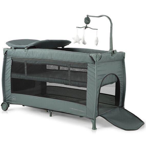 Patut pliabil Chipolino Bella pastel green, Culoare: Verde, Dimensiuni: 120x60 - poza 3 - ExclusivMAG.ro