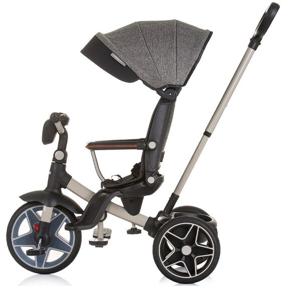 Tricicleta cu copertina si sezut reversibil Chipolino Derby granite, Culoare: Gri/Negru - poza 4 - ExclusivMAG.ro
