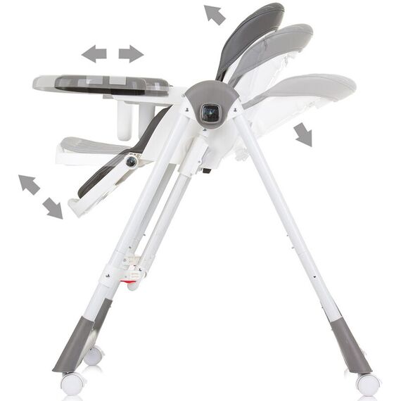Scaun de masa Chipolino Milk Shake 2 in 1 granite, Culoare: Gri - poza 7 - ExclusivMAG.ro