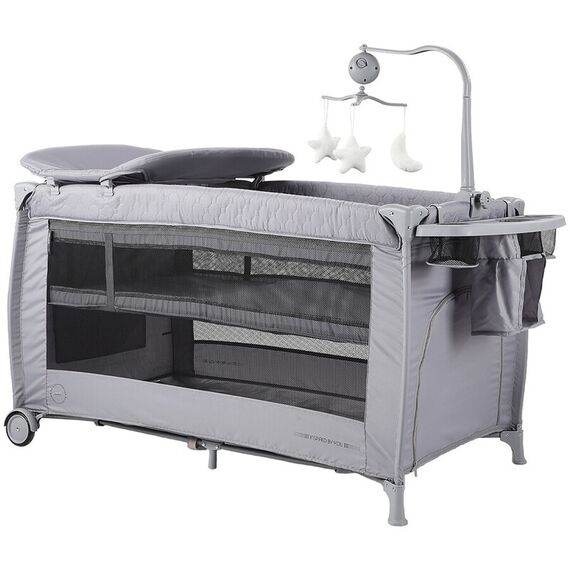 Patut pliabil Chipolino Bella ash grey, Culoare: Gri deschis, Dimensiuni: 120x60  - ExclusivMAG.ro