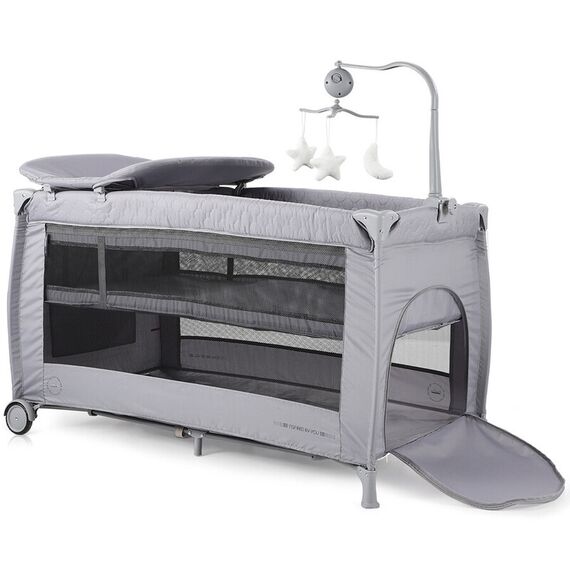 Patut pliabil Chipolino Bella ash grey, Culoare: Gri deschis, Dimensiuni: 120x60 - poza 3 - ExclusivMAG.ro