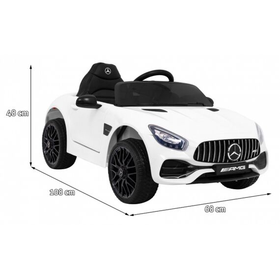 Masinuta electrica cu telecomanda MERCEDES BENZ GT, roti EVA, scaun tapitat, putere 70W - Alb, Culoare: Alb, Capacitate acumulator: 12V - poza 2 - ExclusivMAG.ro