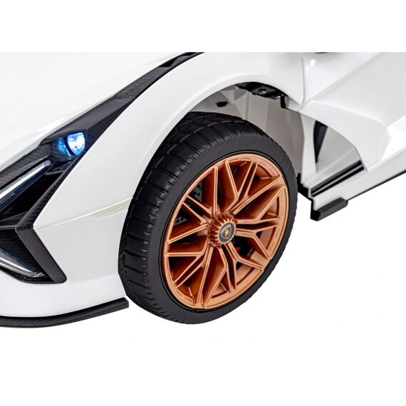Masinuta electrica cu telecomanda LAMBORGHINI SIAN, roti EVA, scaun tapitat, putere 106W - Alb, Culoare: Alb, Capacitate acumulator: 12V - poza 9 - ExclusivMAG.ro