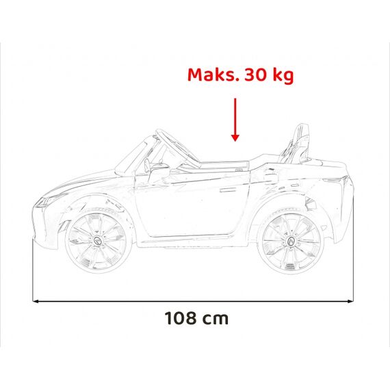 Masinuta electrica cu telecomanda LEXUS LC500, roti EVA, scaun tapitat, putere 70W - Rosu, Culoare: Rosu, Capacitate acumulator: 12V - poza 12 - ExclusivMAG.ro