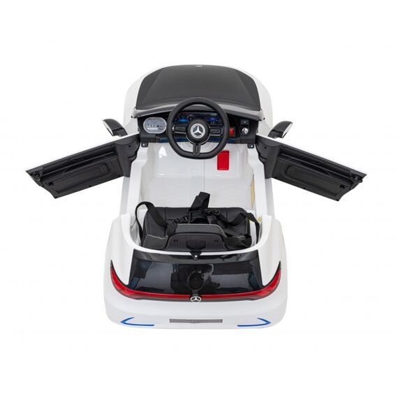Masinuta electrica cu telecomanda MERCEDES BENZ AMG EQA, roti EVA, scaun tapitat, 101x69x53 cm, putere 70W - Alb, Culoare: Alb, Capacitate acumulator: 12V - poza 9 - ExclusivMAG.ro