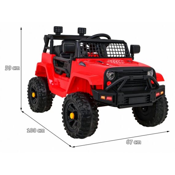 Masinuta electrica cu telecomanda JEEP DARK NIGHT, roti EVA, scaun tapitat, putere 70W - Rosu, Culoare: Rosu, Capacitate acumulator: 12V - poza 5 - ExclusivMAG.ro