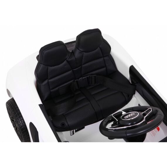 Masinuta electrica cu telecomanda AUDI R8, roti EVA, scaun tapitat, putere 70W - Alb, Culoare: Alb, Capacitate acumulator: 6V - poza 9 - ExclusivMAG.ro