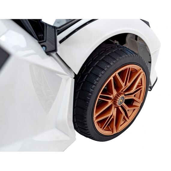 Masinuta electrica cu telecomanda LAMBORGHINI SIAN, roti EVA, scaun tapitat, putere 106W - Alb, Culoare: Alb, Capacitate acumulator: 12V - poza 7 - ExclusivMAG.ro