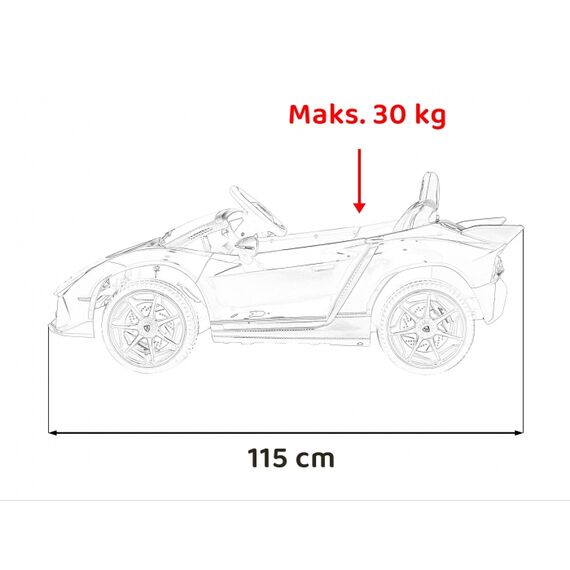 Masinuta electrica cu telecomanda LAMBORGHINI INVENCIBLE, roti EVA, scaun tapitat, putere 140W - Rosu, Culoare: Rosu, Capacitate acumulator: 12V - poza 12 - ExclusivMAG.ro