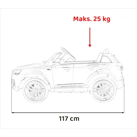 Masinuta electrica cu telecomanda AUDI Q7 NEW LIFT, roti EVA, scaun tapitat, putere 70W - Negru, Culoare: Negru, Capacitate acumulator: 12V - poza 11 - ExclusivMAG.ro