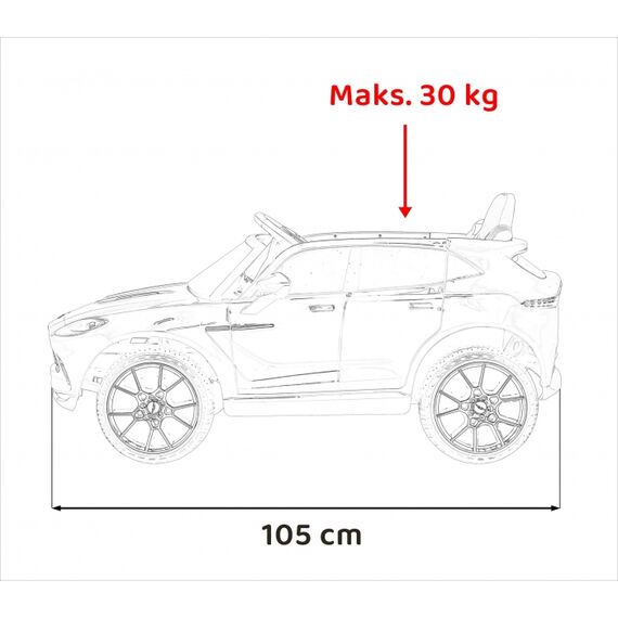 Masinuta electrica cu telecomanda ASTON MARTIN DBX, roti EVA, scaun tapitat, putere 100W - Rosu, Culoare: Rosu, Capacitate acumulator: 12V - poza 12 - ExclusivMAG.ro