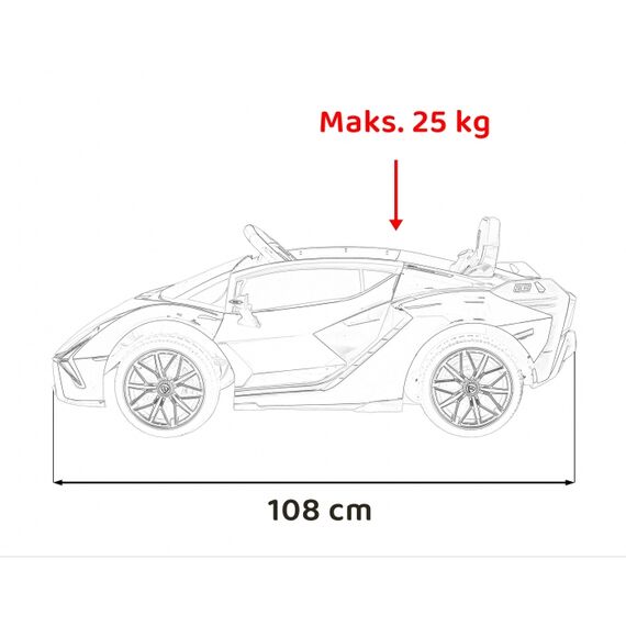 Masinuta electrica cu telecomanda LAMBORGHINI SIAN, roti EVA, scaun tapitat, putere 106W - Alb, Culoare: Alb, Capacitate acumulator: 12V - poza 12 - ExclusivMAG.ro