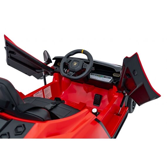 Masinuta electrica cu telecomanda LAMBORGHINI INVENCIBLE, roti EVA, scaun tapitat, putere 140W - Rosu, Culoare: Rosu, Capacitate acumulator: 12V - poza 3 - ExclusivMAG.ro