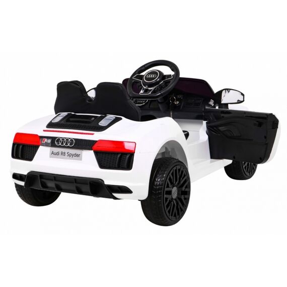 Masinuta electrica cu telecomanda AUDI R8, roti EVA, scaun tapitat, putere 70W - Alb, Culoare: Alb, Capacitate acumulator: 6V - poza 7 - ExclusivMAG.ro