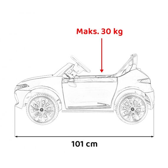Masinuta electrica cu telecomanda MERCEDES BENZ AMG EQA, roti EVA, scaun tapitat, 101x69x53 cm, putere 70W - Negru, Culoare: Negru, Capacitate acumulator: 12V - poza 10 - ExclusivMAG.ro