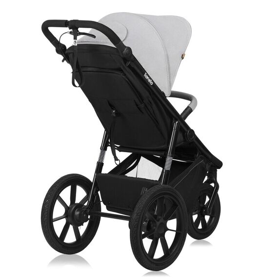 Carucior sport, Lionelo, Azura, Cu 3 roti, Cu baldachin XXL impermeabil, Pliere compacta, Pana la 22 kg, 6-48 luni, Gri, Culoare: Gri, Model: sport - poza 6 - ExclusivMAG.ro