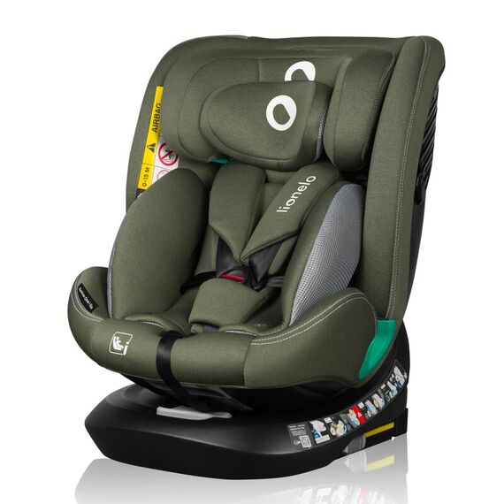 Scaun auto, Lionelo, Bastiaan One i-Size, 4 in 1, Rotire 360 grade, Top Tether, 0-36 Kg, 40-150 cm, R129, Verde, Culoare: Verde, Grupa: 0-36kg (0 luni - 12 ani)  - ExclusivMAG.ro